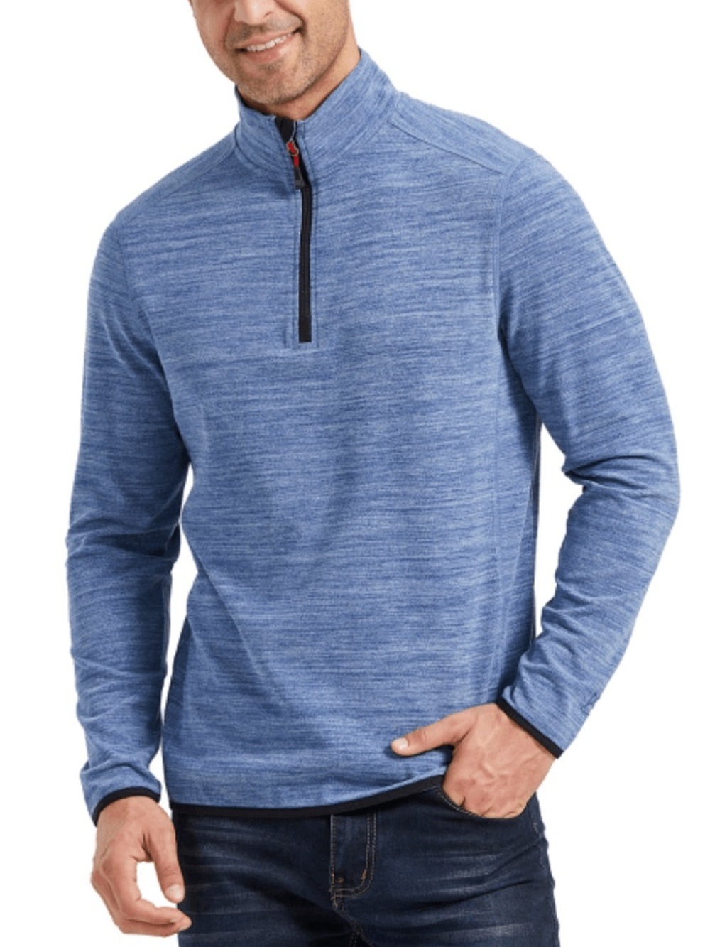 Avalanche Outdoor Supply Co Blue Heather Quarter Zip Performance Pullover XL